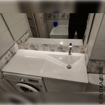 Стільниця з раковиною та тумбою під пральну машину