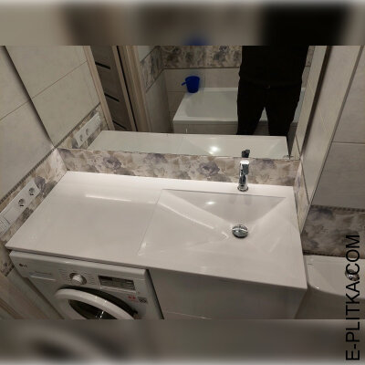 Столешница с раковиной и тумбой под стиральную машину