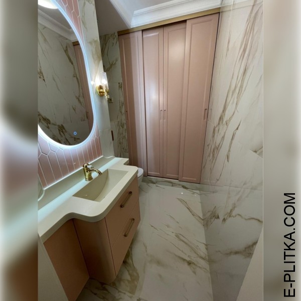 Заказная тумба в ванную изготовление в Киеве под заказ нестандартных размеров и по индивидуальному дизайн-проекту. Меблировка элегантной детской ванной комнаты, для девочки-подростка, в пудровых оттенках. ЗВОНИТЕ ☎️ +38(073) 576 63 03 ✔️ Лучшее качество и