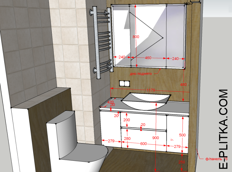 Мебель для ванны под столешницу