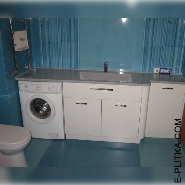 Встроенный комплект мебели для ванны с бельевой корзиной | e-Plitka.com