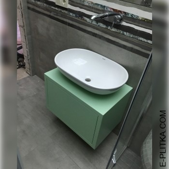 М`ятні меблі під овальну раковину-чашу