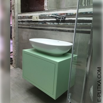 М`ятні меблі під овальну раковину-чашу