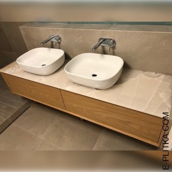 Шпоновані меблі під дві чаші-раковини