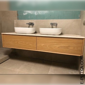 Шпоновані меблі під дві чаші-раковини