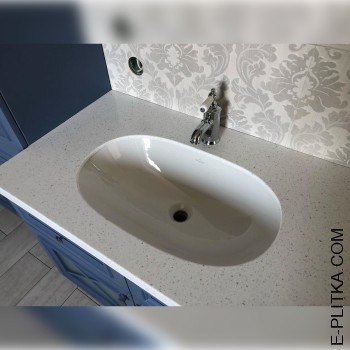 Синій комплект меблів зі стільницею та пеналом