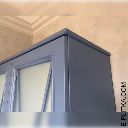 Синий комплект мебели со столешницей и пеналом