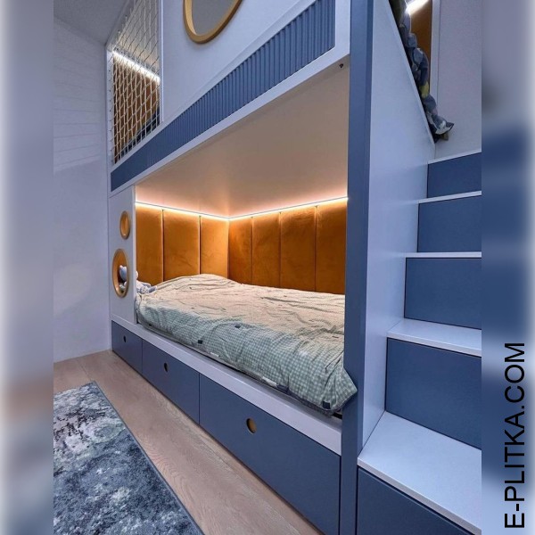 Изготовим двухъярусную мебель в детскую спальню в Киеве под заказ нестандартных размеров и по индивидуальному дизайн-проекту. Двухэтажная меблировка детской спальни, с двумя кроватями, письменным столом, и ящиками. ЗВОНИТЕ ☎️ (063) 641 35 65 ✔️ Лучшее кач