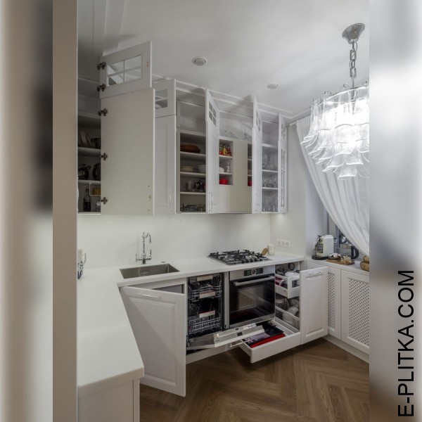 Компактна кухня у стилі сучасна класика