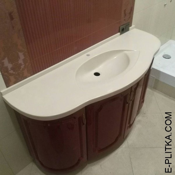 Раковина в ванную со столешницей и тумбой