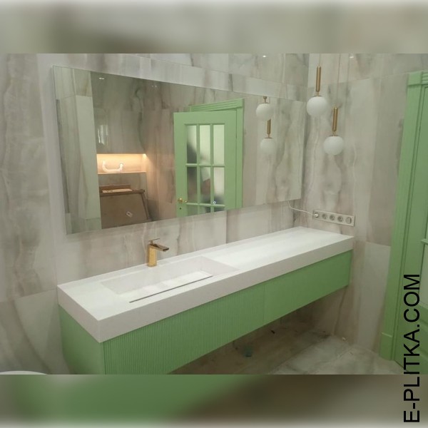 Изготовим тумбы в ванную комнату со столешницей 180см в Киеве под заказ нестандартных размеров и по индивидуальному дизайн-проекту. Мятного цвета тумба под столешницу из акрилового камня с дизайнерской раковиной. ЗВОНИТЕ ☎️ +38(073) 576 63 03 ✔️ Лучшее ка