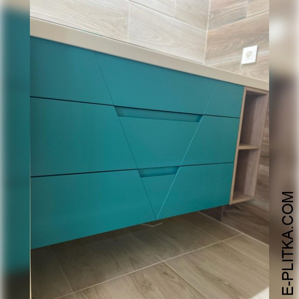 Цветная мебель с врезной раковиной под столешницей | e-Plitka.com