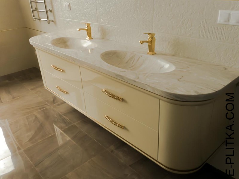 Стільниця у ванну кімнату з акрилового каменю