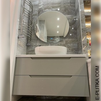 Меблі в нішу ванної зі стільницею під овальну раковину-чашу